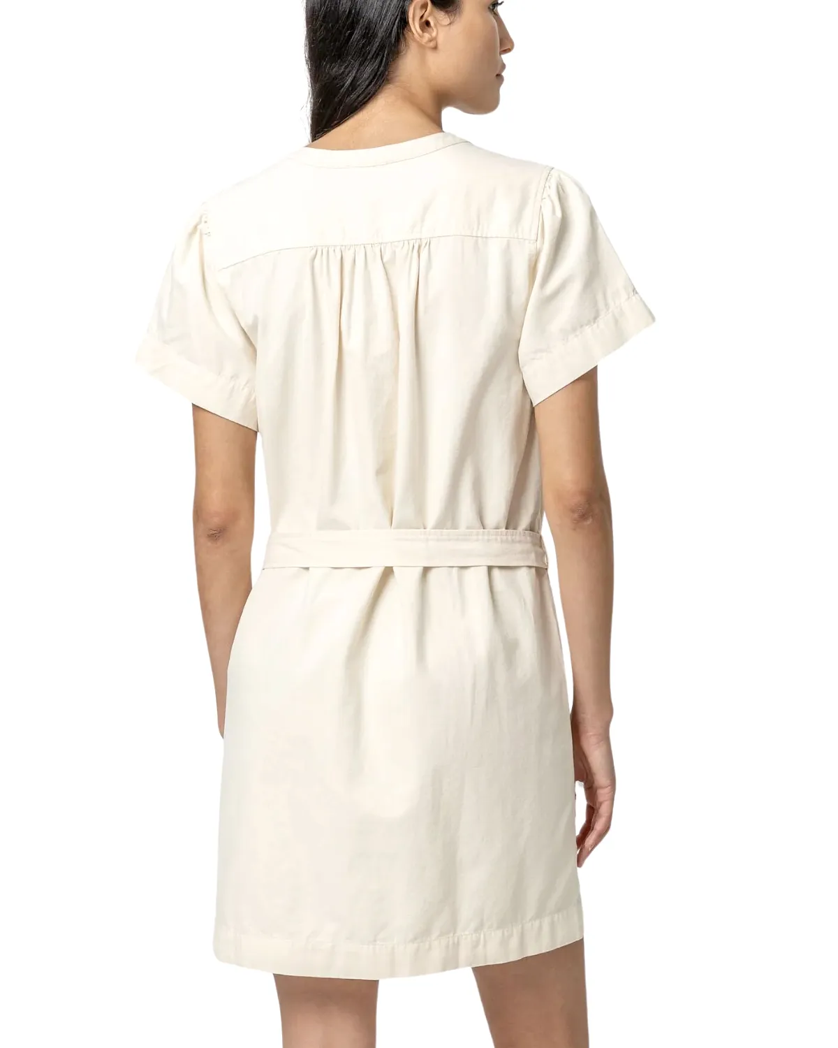 Half Placket Canvas Dress (Ecru)