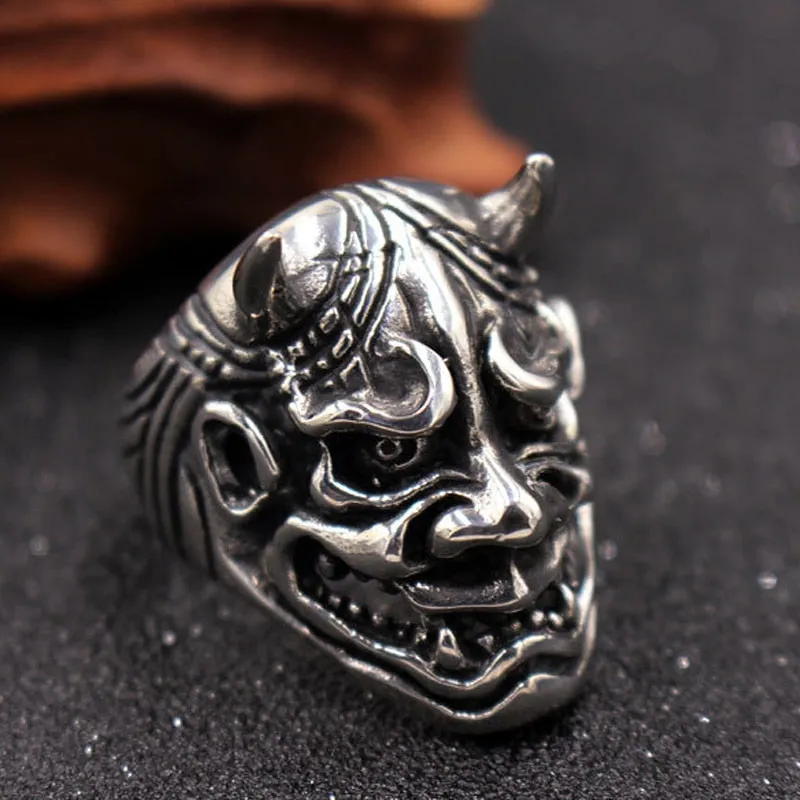 Heavy Biker Angry Dead Devil Skull Ring