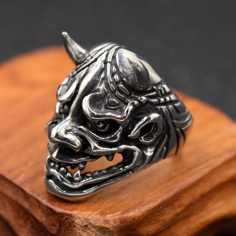 Heavy Biker Angry Dead Devil Skull Ring