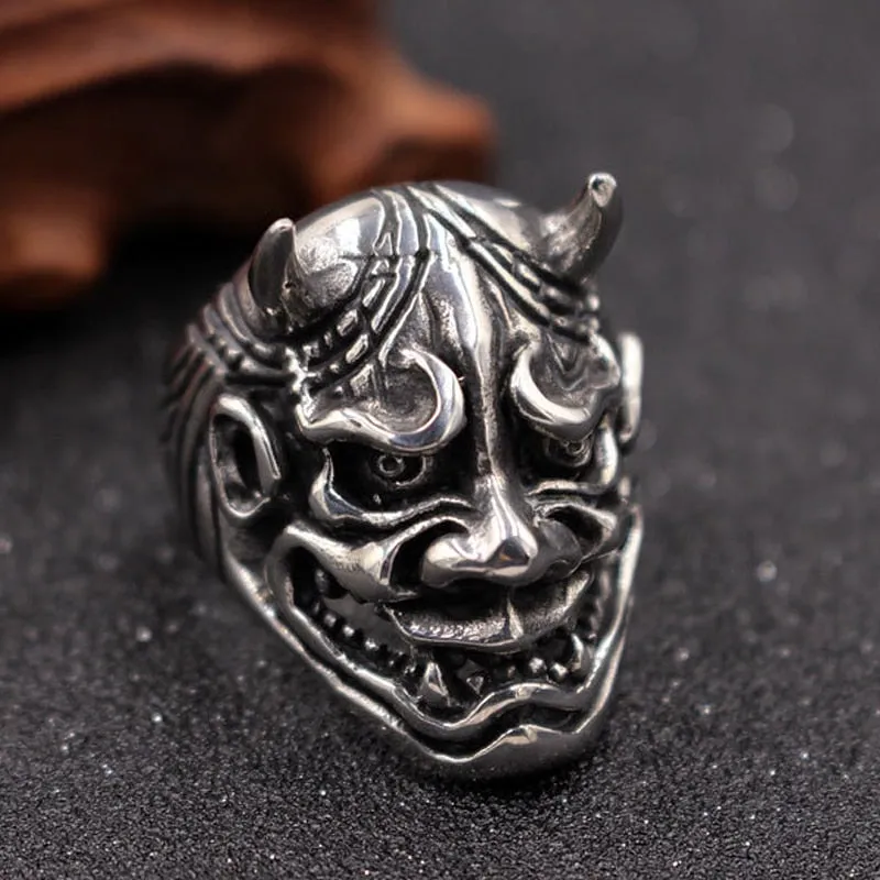 Heavy Biker Angry Dead Devil Skull Ring