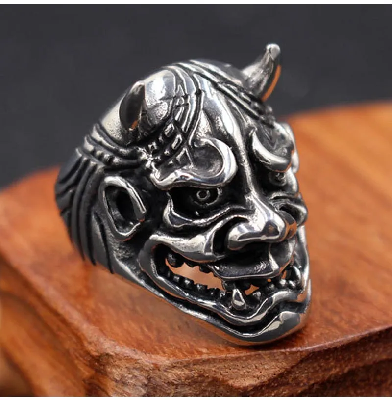 Heavy Biker Angry Dead Devil Skull Ring