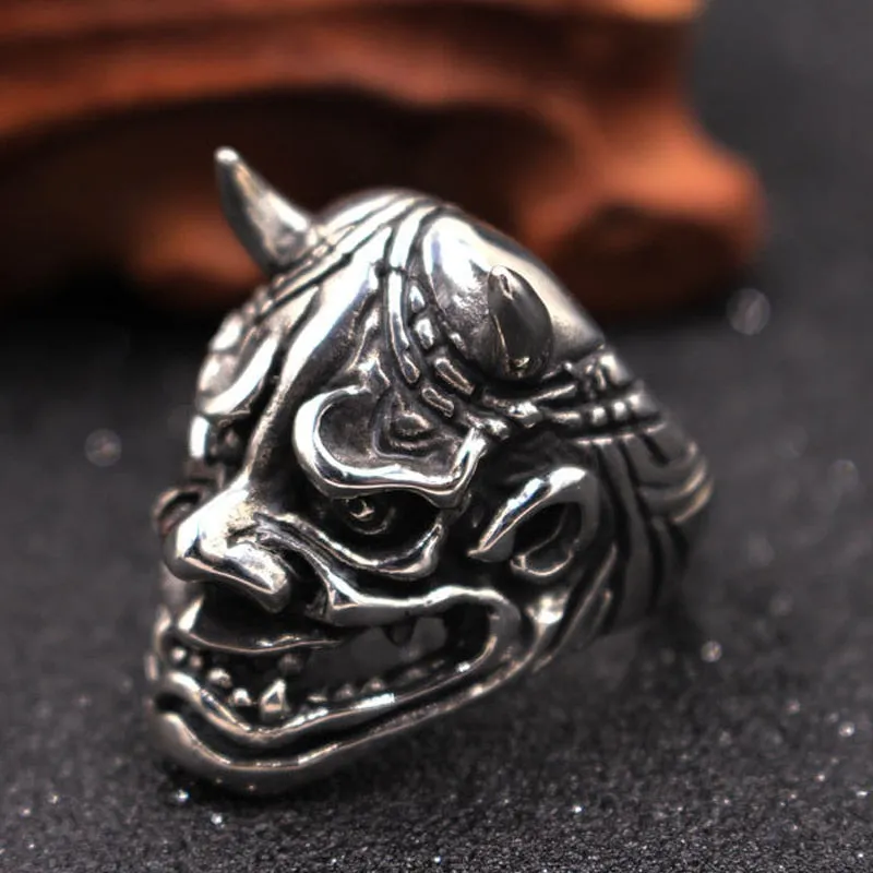 Heavy Biker Angry Dead Devil Skull Ring