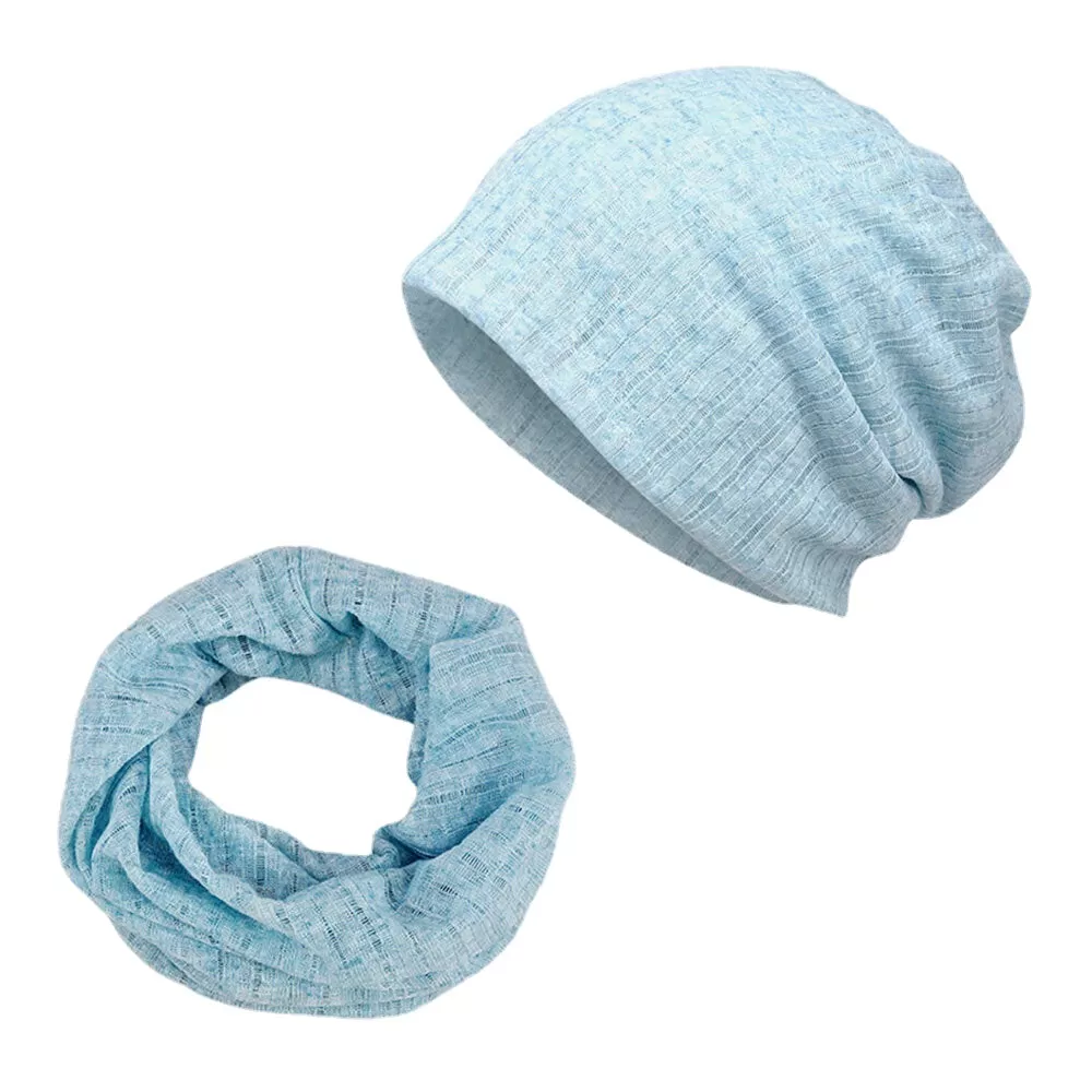 Hollow Breathable Beanie Hat Sunscreen Thin Scarf Hat Dual-use Cap