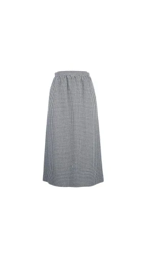 Houndstooth Mid-Length Skirt - Black/White