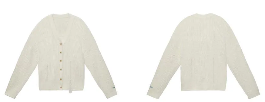 INSTANTFUNK  |Casual Style Long Sleeves Plain Oversized Logo Cardigans