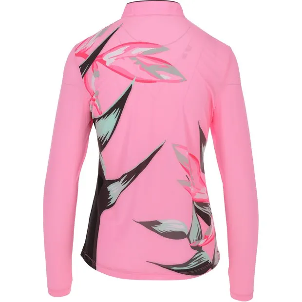 Jamie Sadock Polo Long Sleeve Botanical Pinktrest