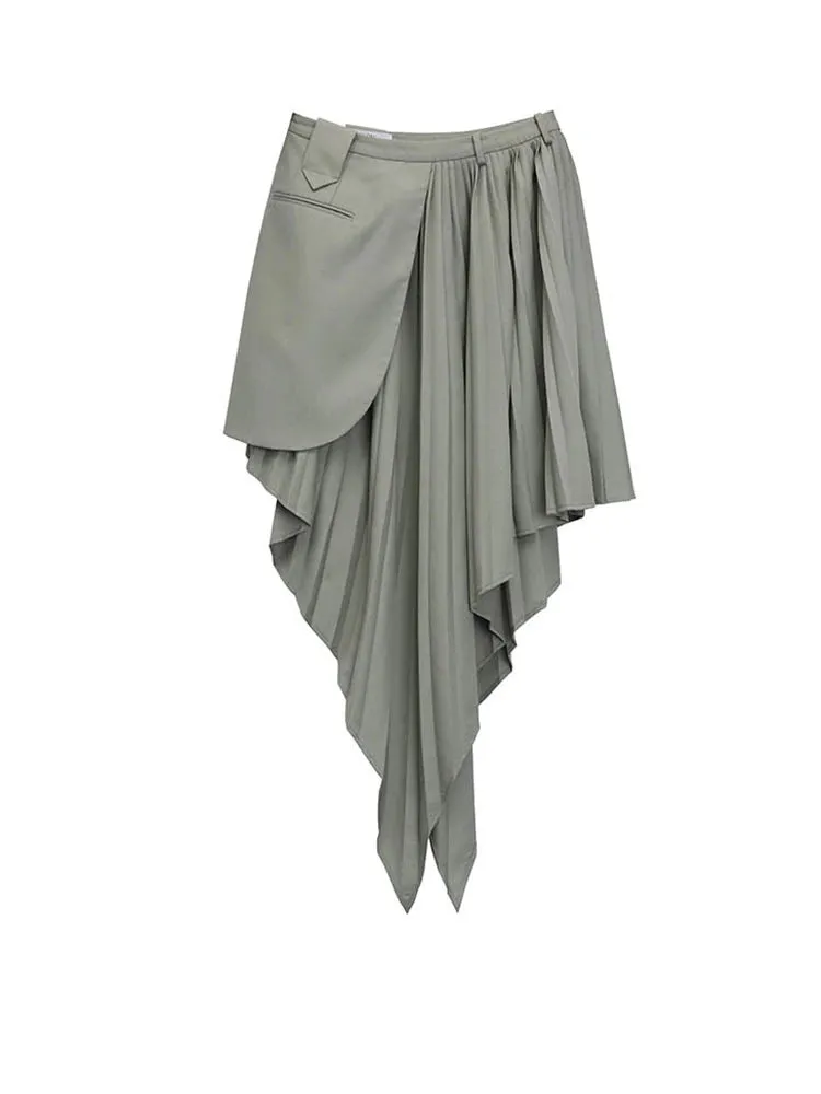 Kanaye Pleated Irregular Skirt