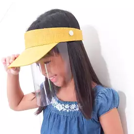 Kids Raffia Visor + Face Shield ( Yellow)