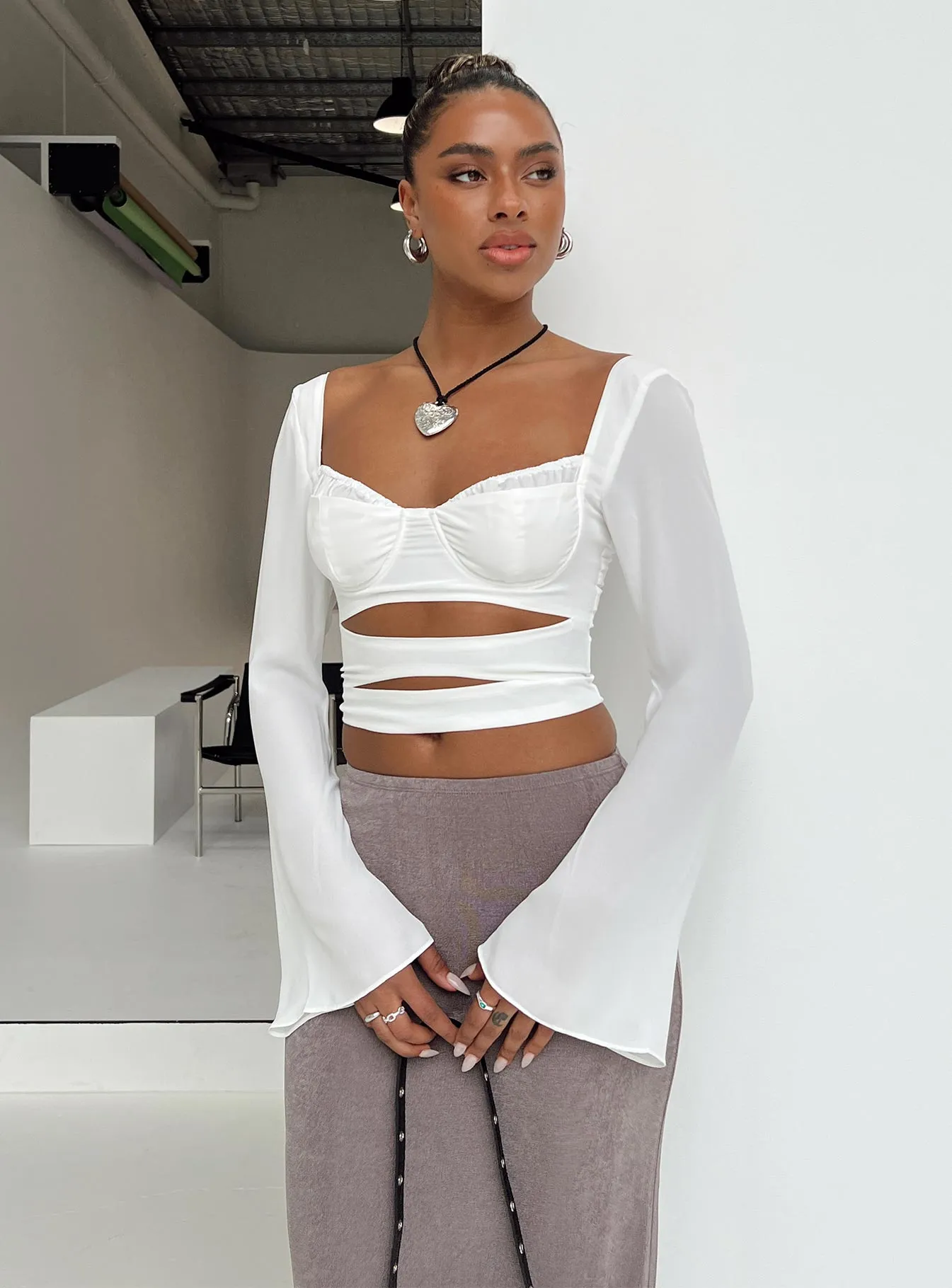 Kitchener Long Sleeve Top Ivory