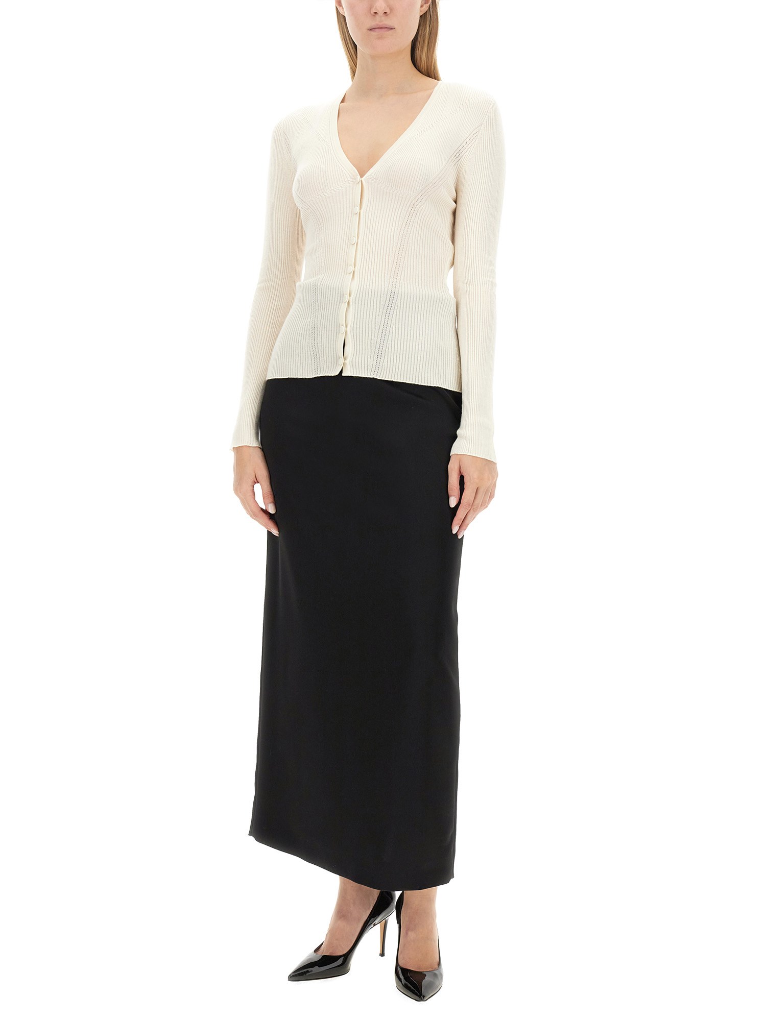 LANVIN    LONG SATIN SKIRT