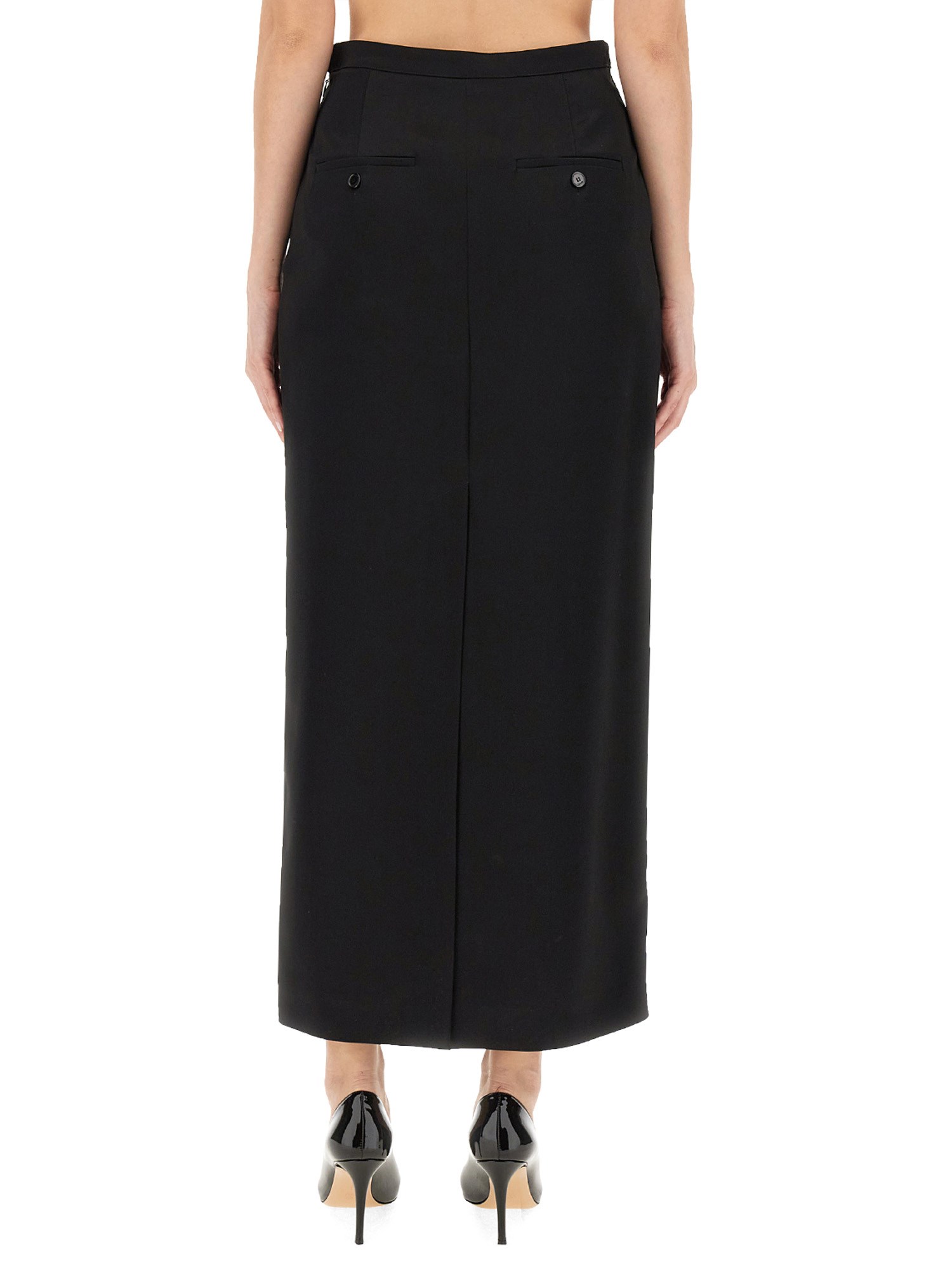 LANVIN    LONG SATIN SKIRT