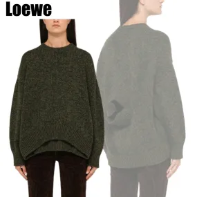 LOEWE  |Crew Neck Casual Style Unisex Wool Nylon Rib Street Style