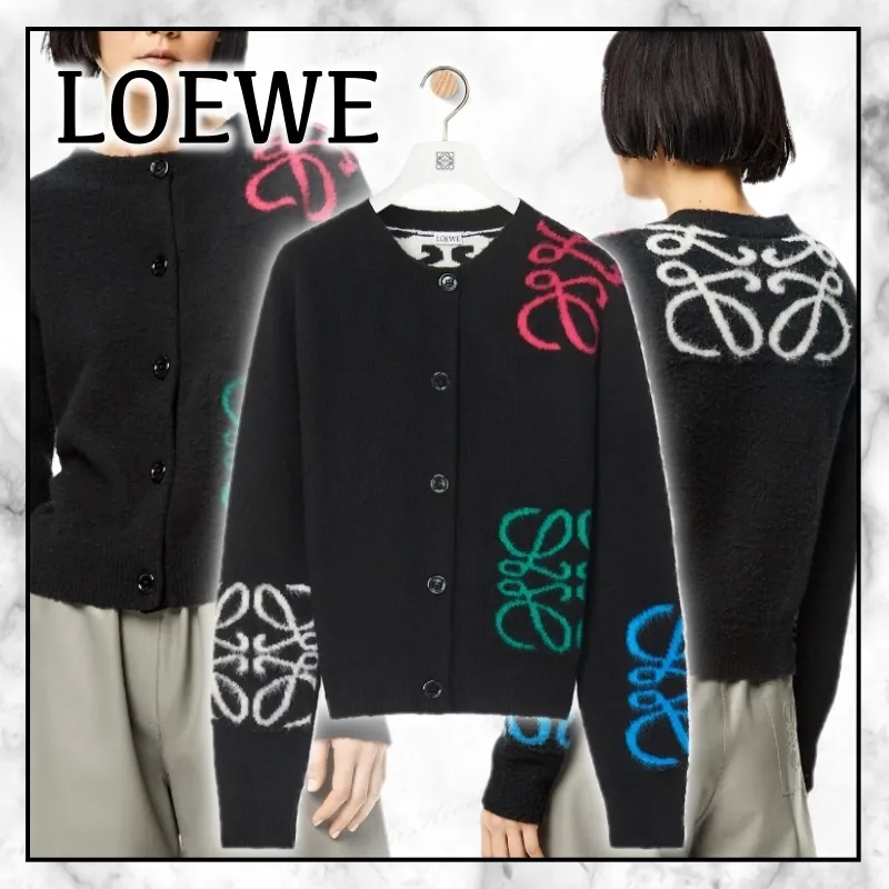 LOEWE  |Monogram Casual Style Wool Long Sleeves Elegant Style