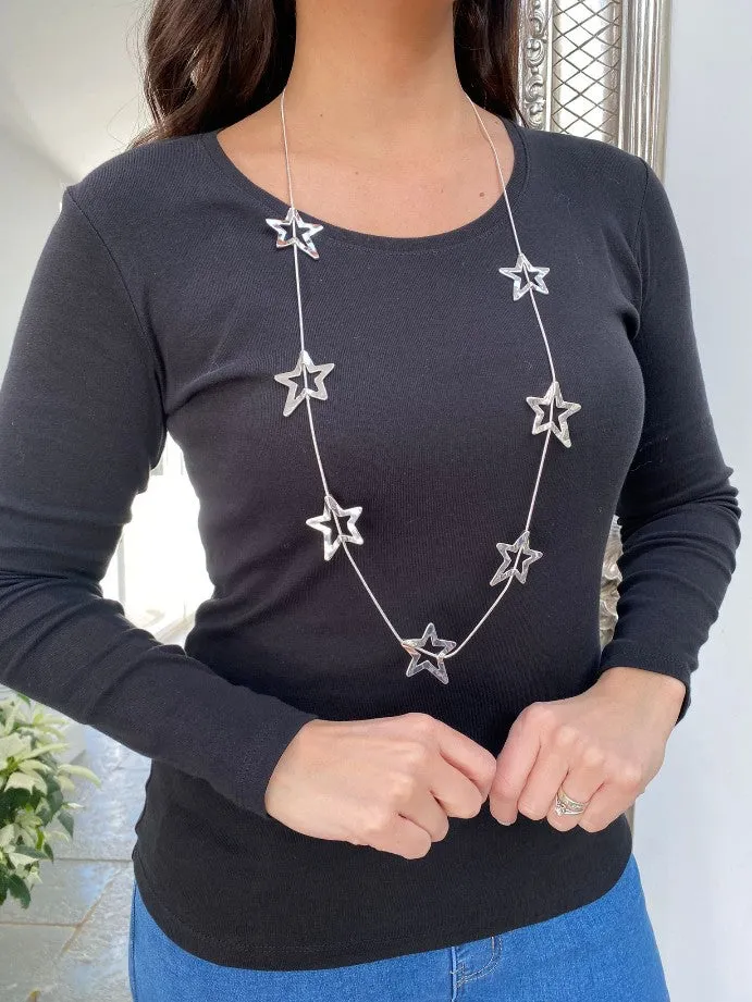 Long Open Star Necklace