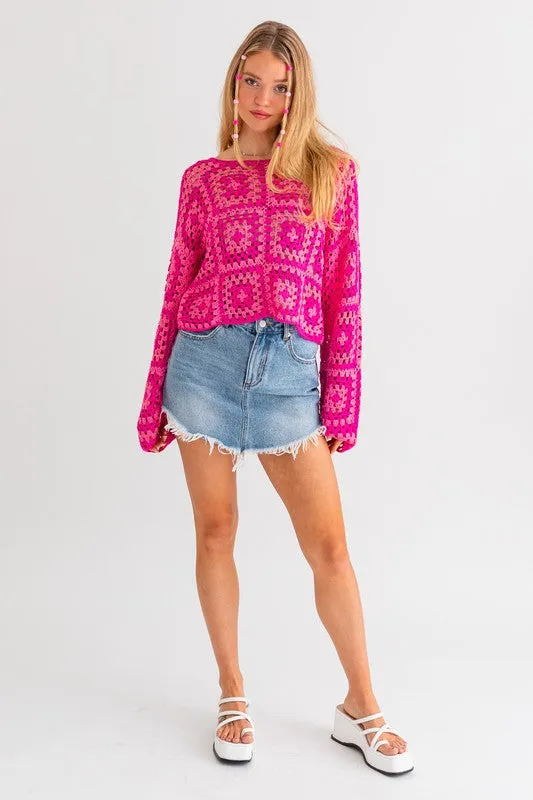 Long Sleeve Crochet Top