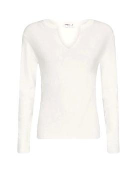 Marzo LS Knit V-Neck (White)