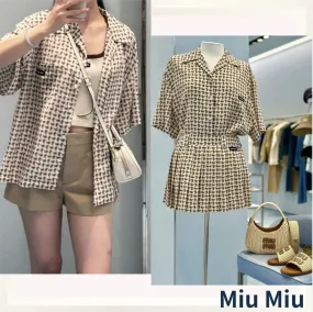 MiuMiu  |Paisley Casual Style Elegant Style Shirts & Blouses