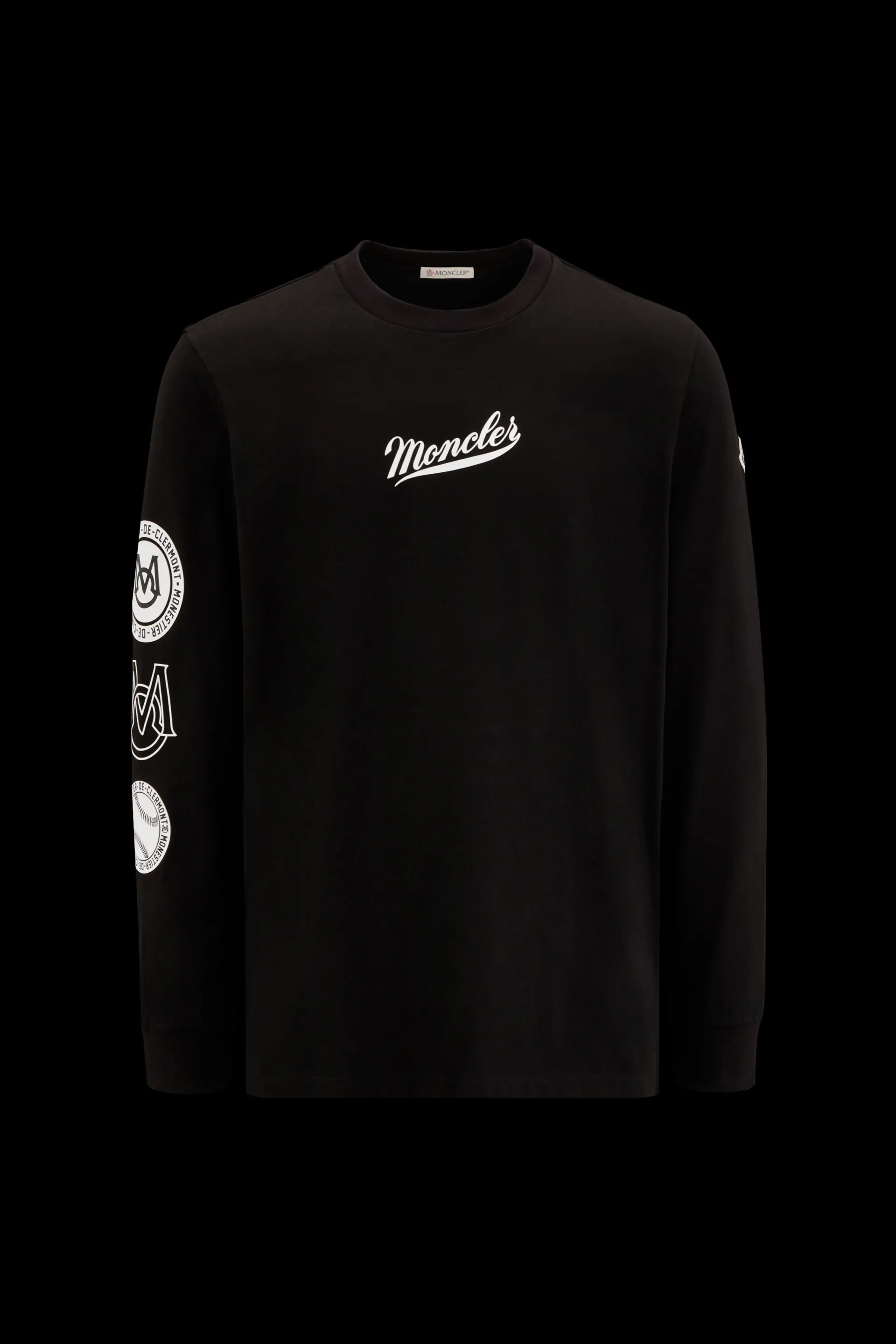 MONCLER  |Crew Neck Street Style Long Sleeves Cotton Logo