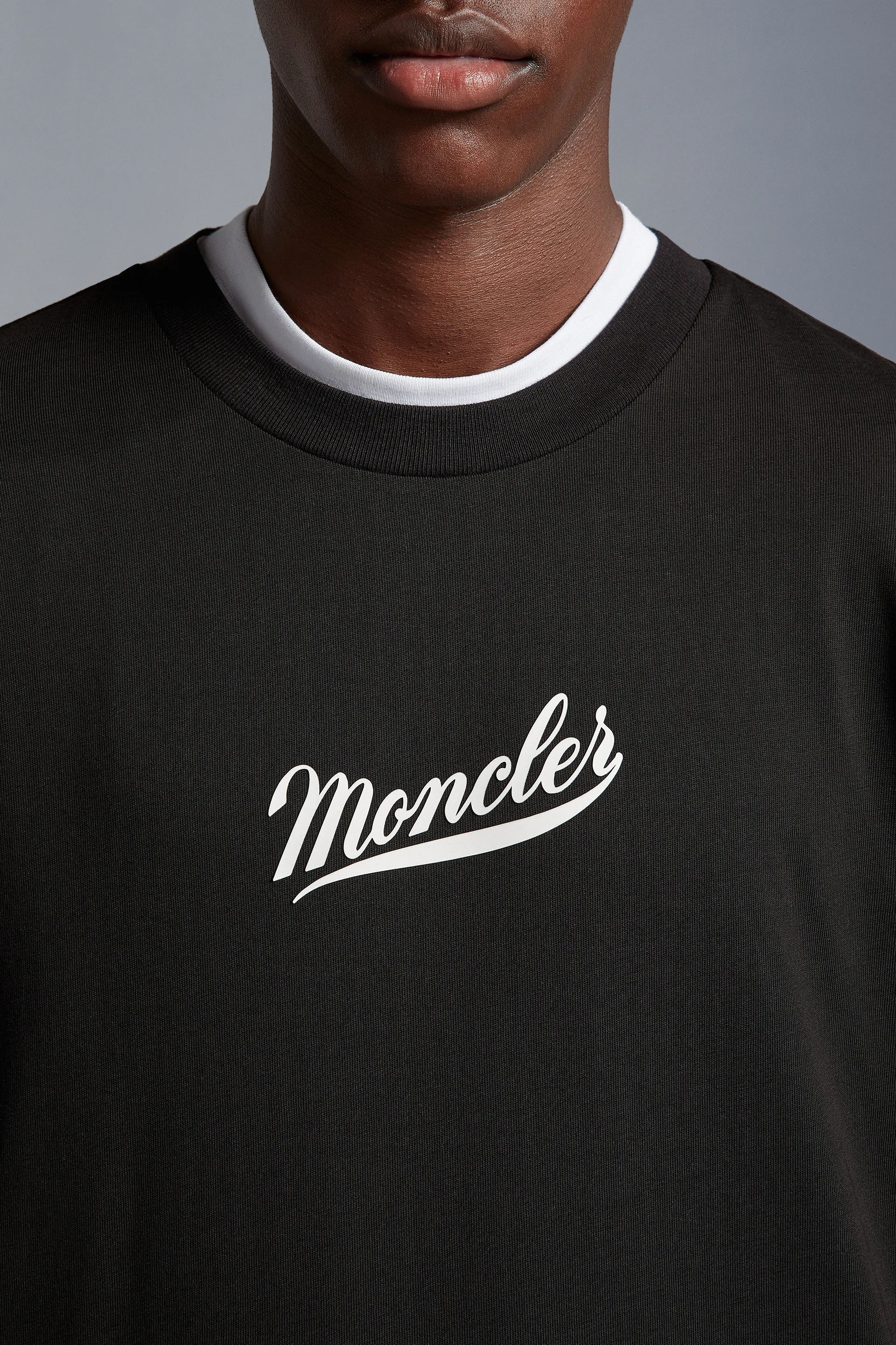 MONCLER  |Crew Neck Street Style Long Sleeves Cotton Logo