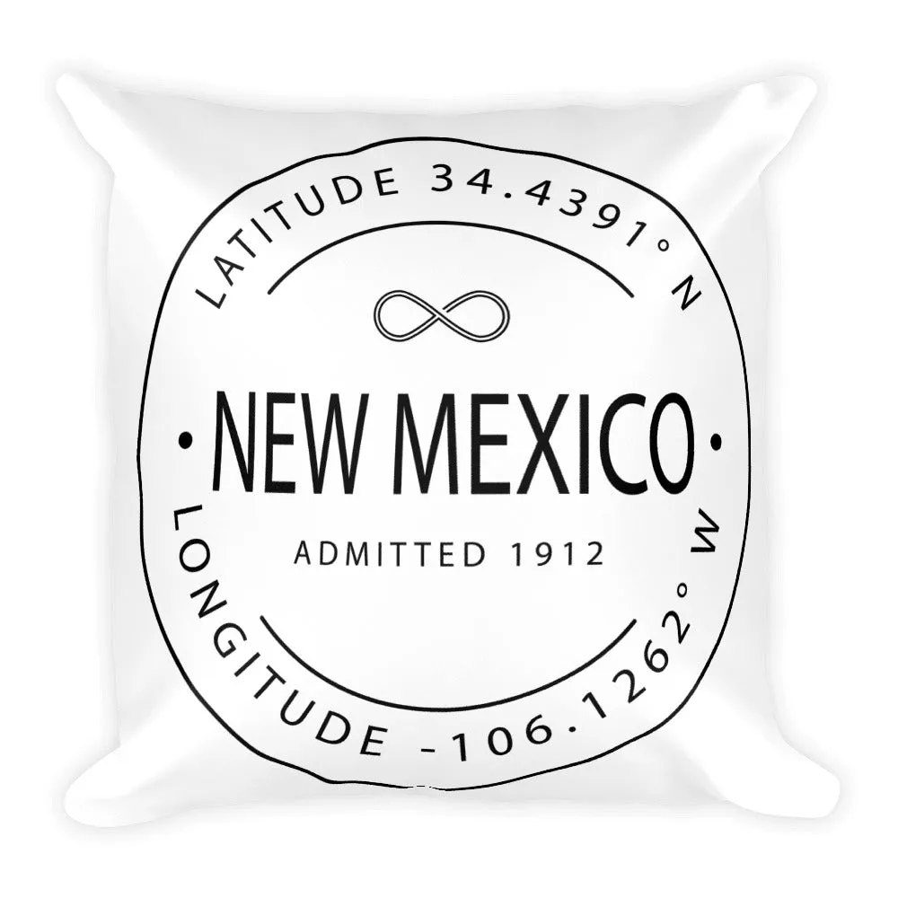 New Mexico - Throw Pillow - Latitude & Longitude