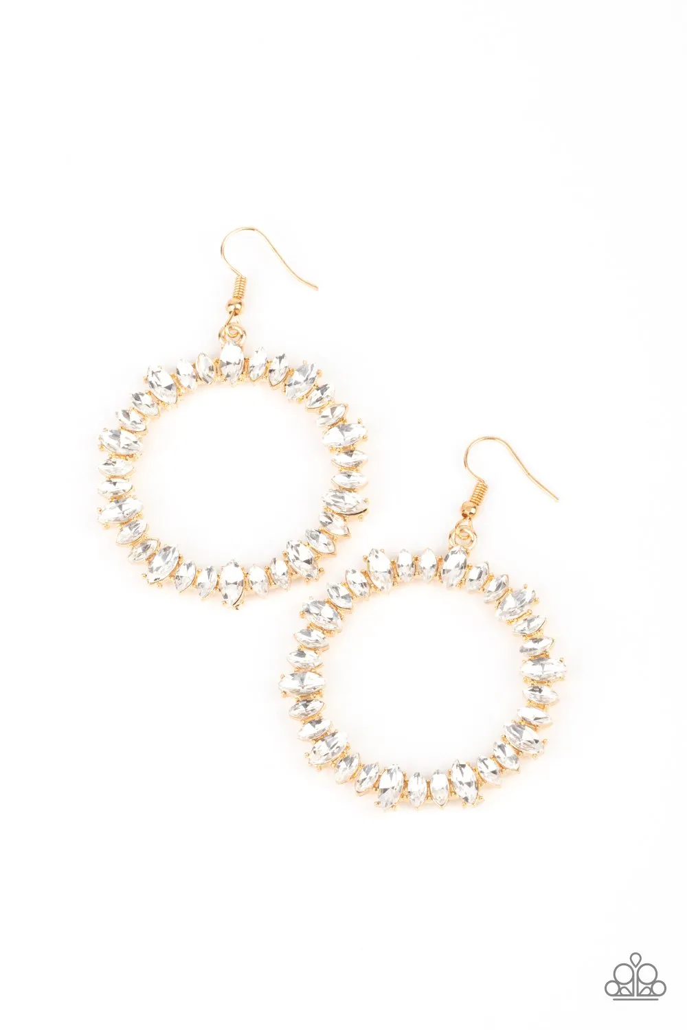 Paparazzi Glowing Reviews - Gold Earrings - 2021 Convention Collection