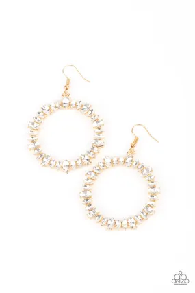 Paparazzi Glowing Reviews - Gold Earrings - 2021 Convention Collection