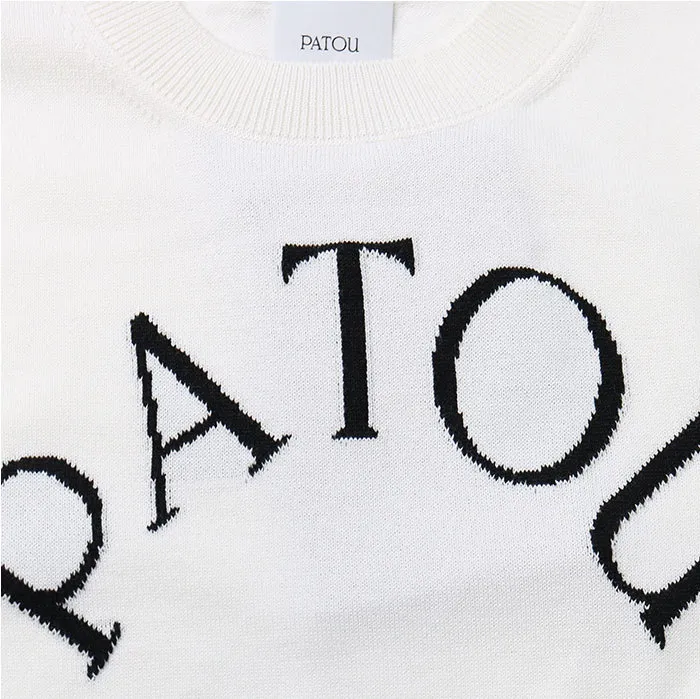 PATOU  |Crew Neck Casual Style Cotton Short Sleeves Office Style