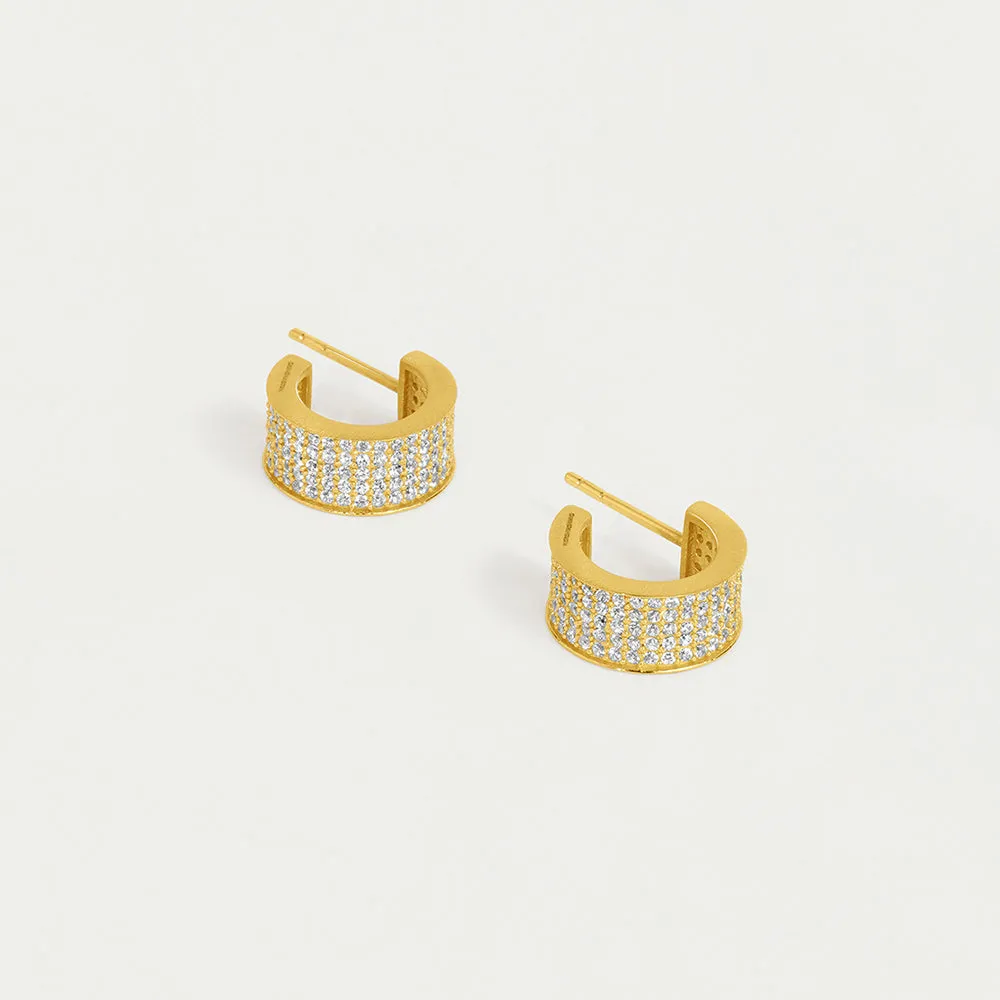 Petit Pavé Thick Huggie Hoops