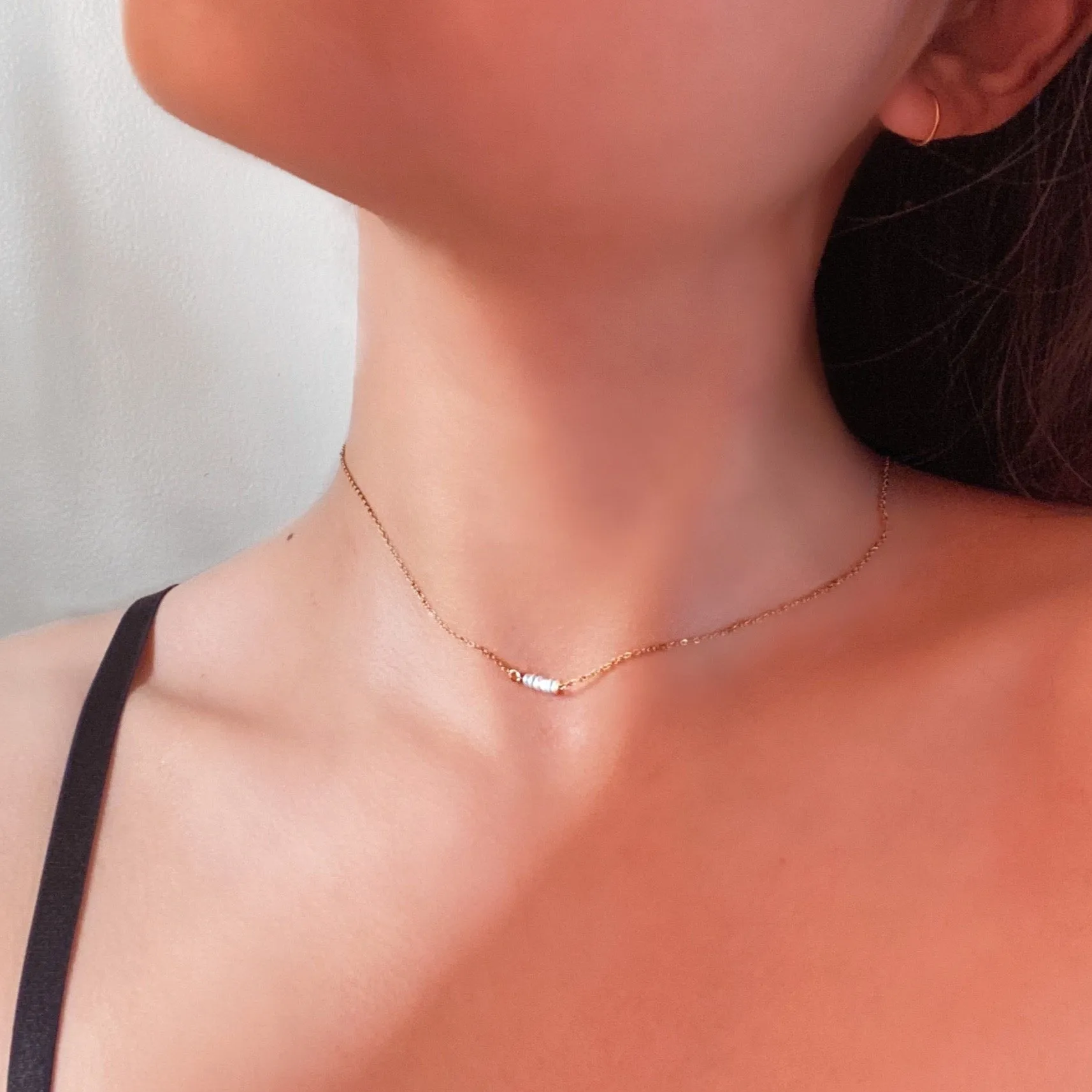 PRE-ORDER Tiny Fresh Water Pearl Gold Filled Choker