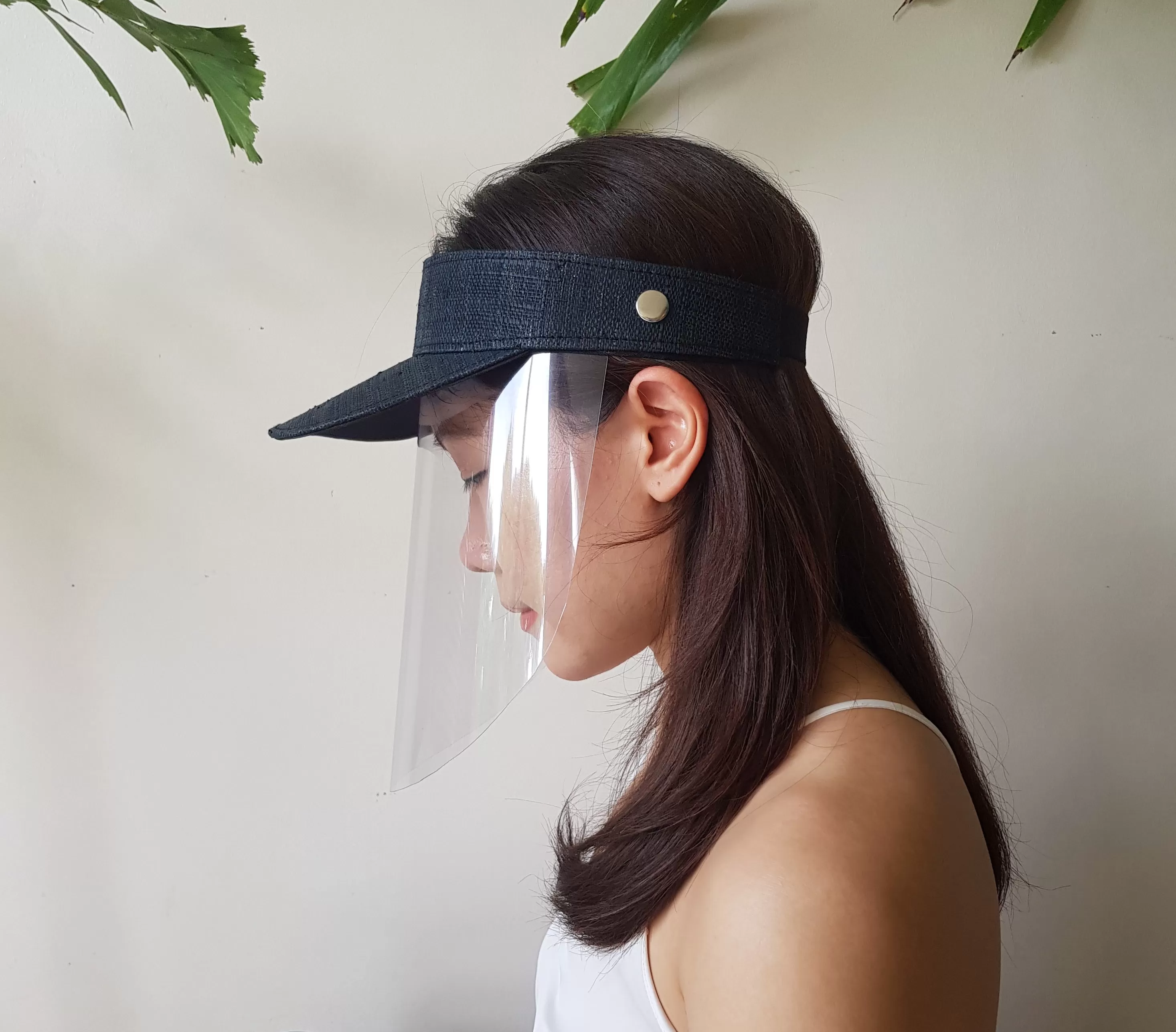 Raffia Visor + Face Shield (Black)