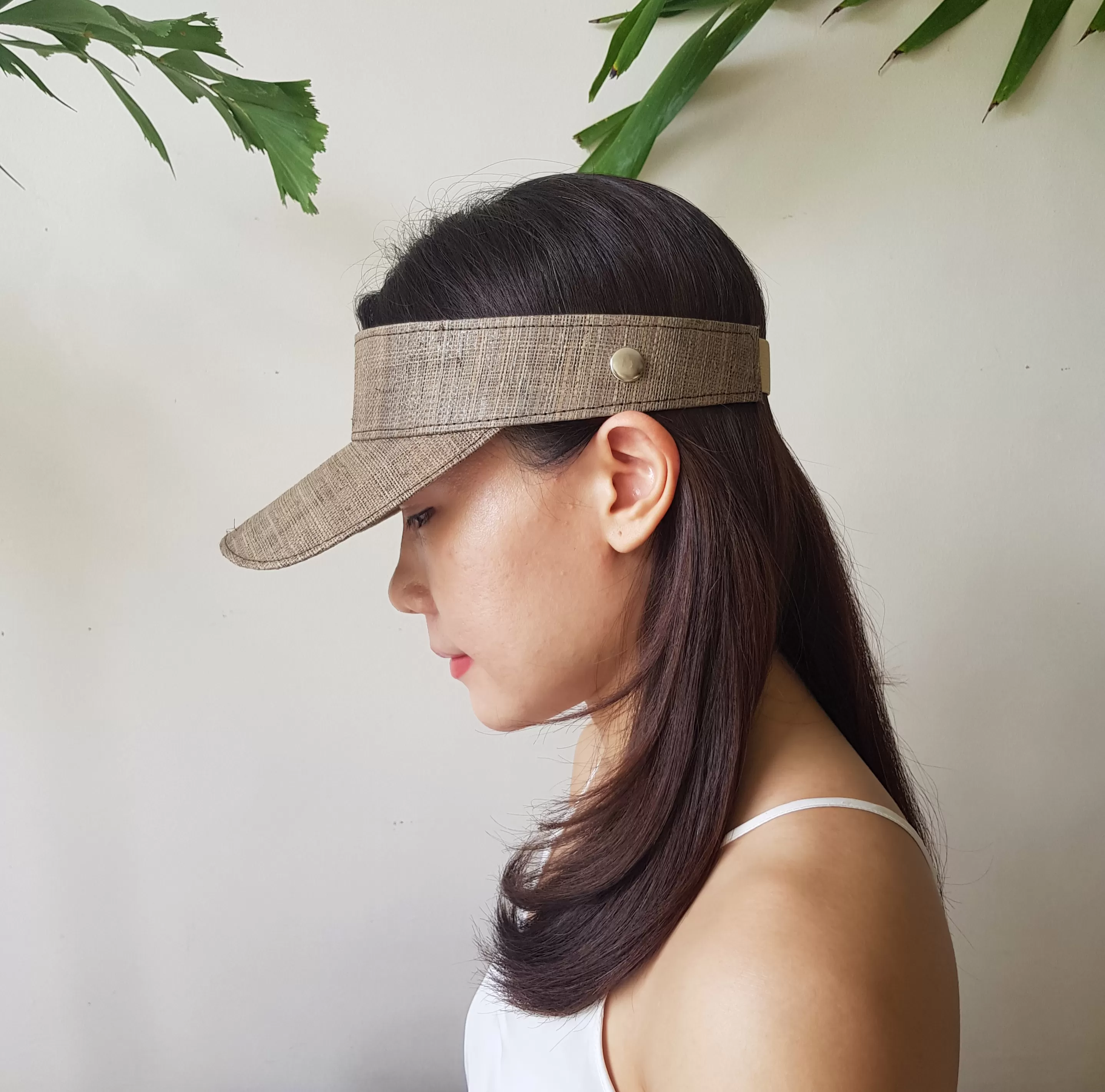 Raffia Visor + Face Shield (Brown)