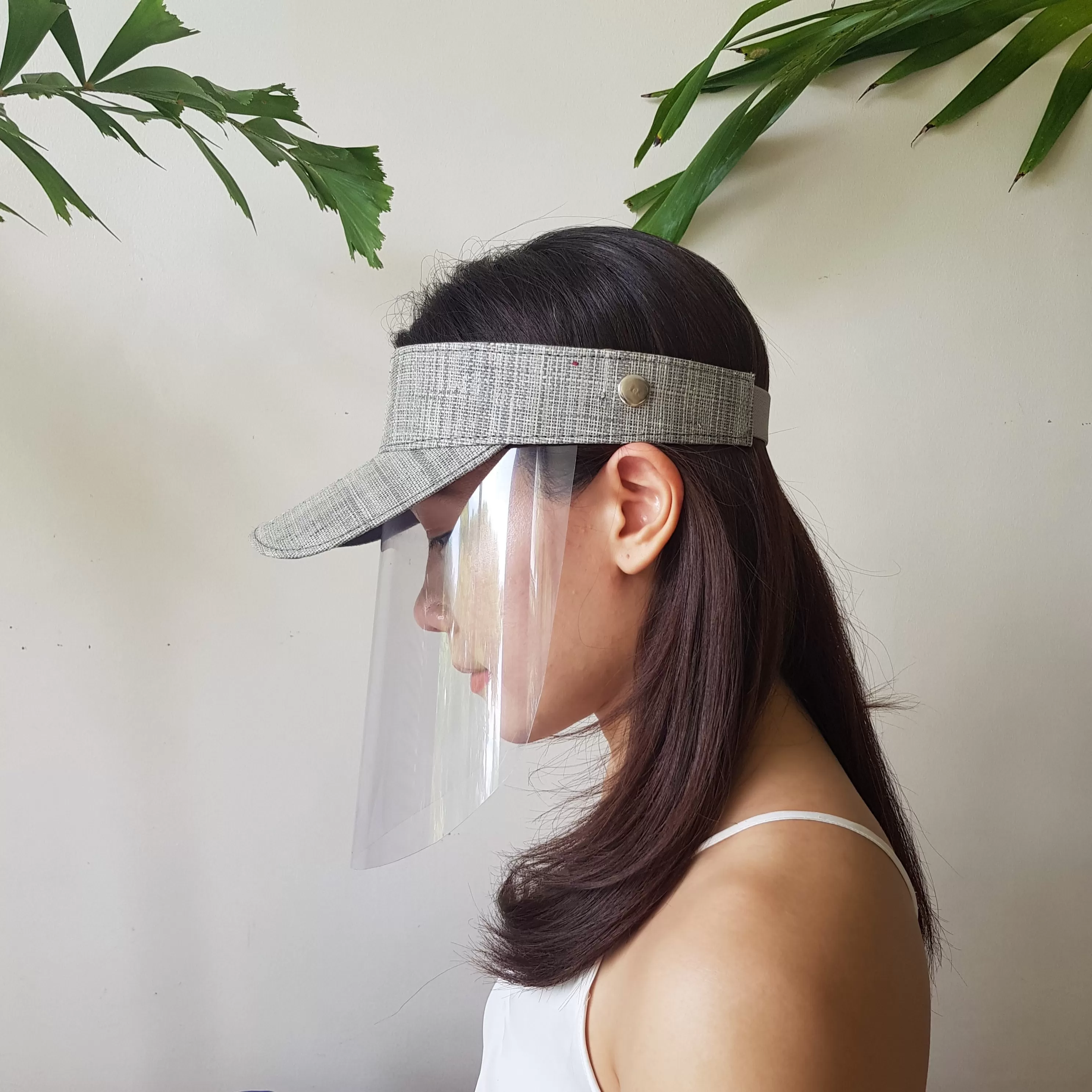 Raffia Visor + Face Shield (Gray)