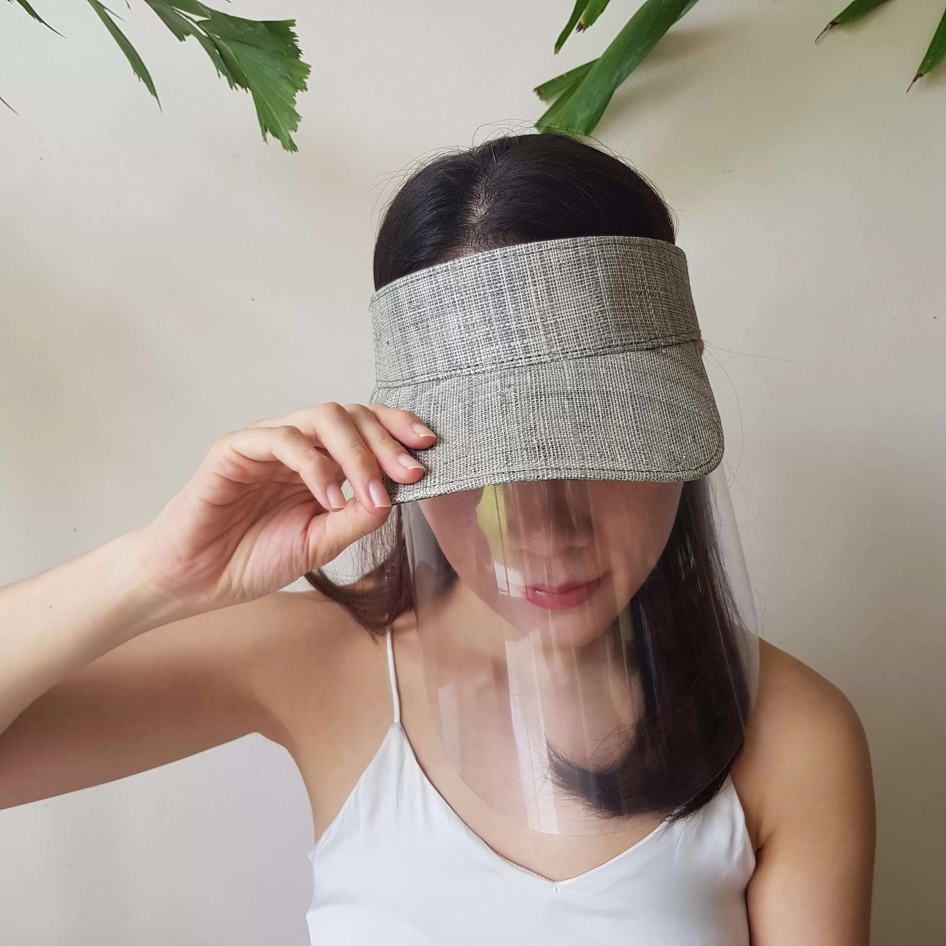 Raffia Visor + Face Shield (Gray)