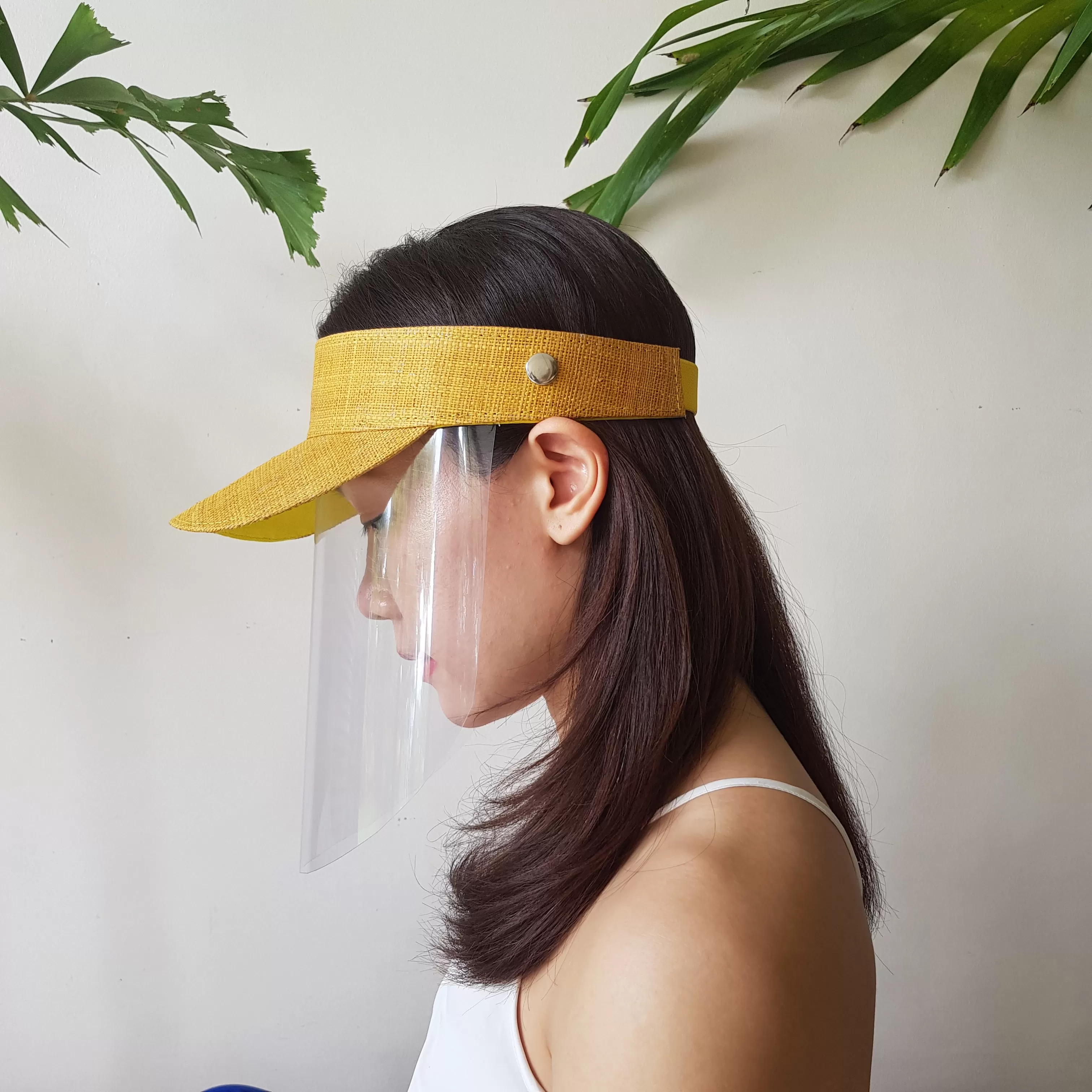 Raffia Visor + Face Shield (Mustard)