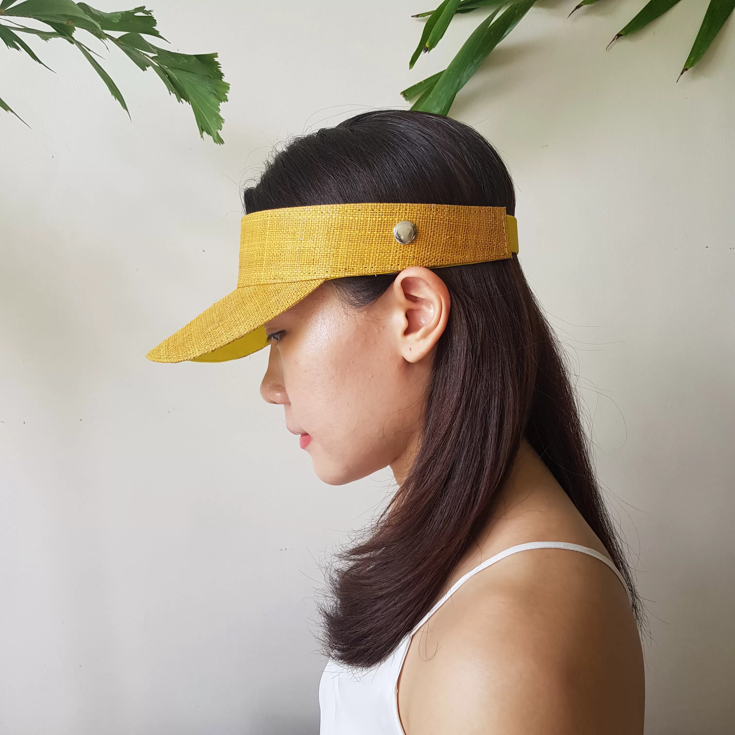 Raffia Visor + Face Shield (Mustard)