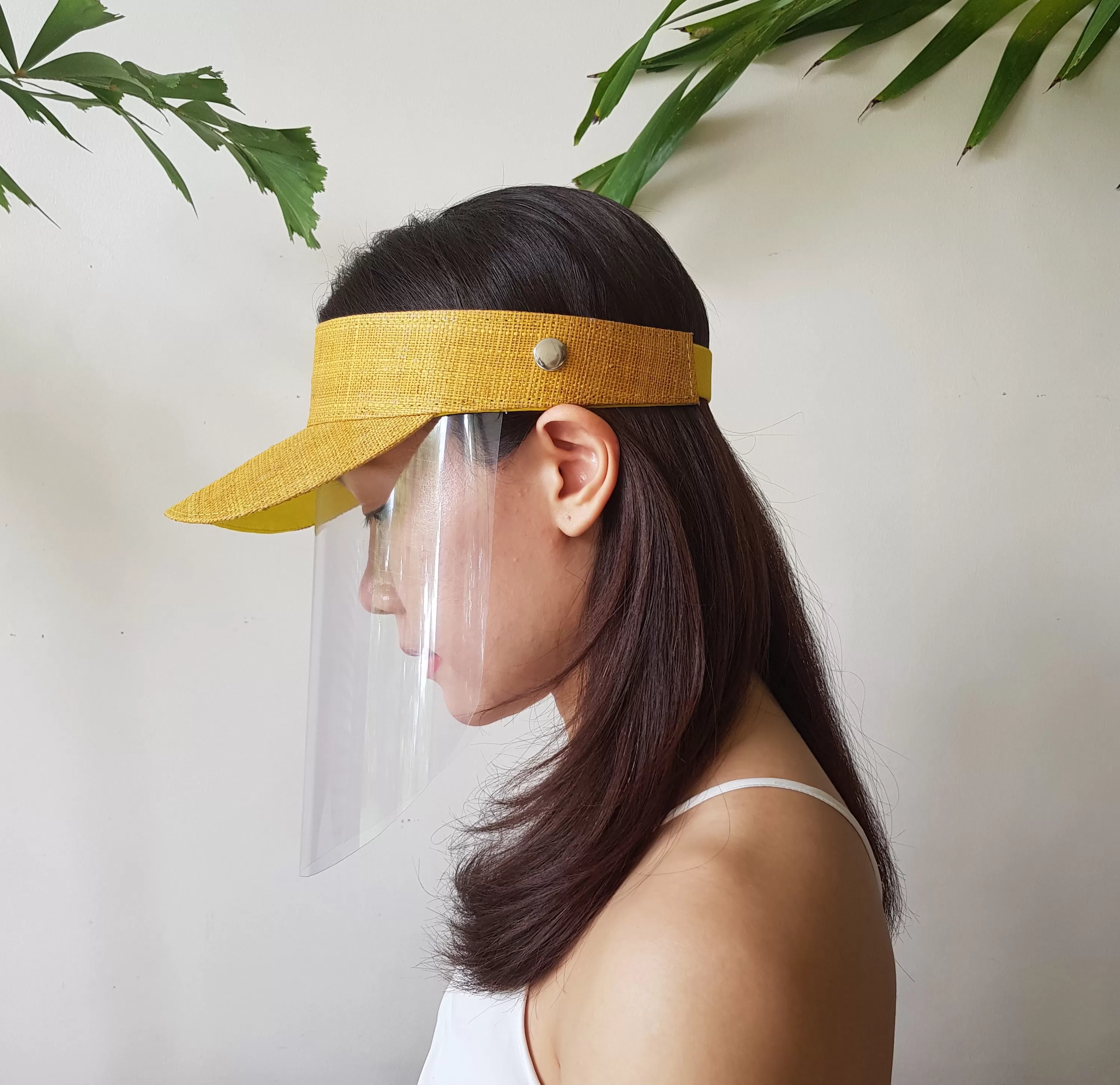 Raffia Visor + Face Shield (Mustard)