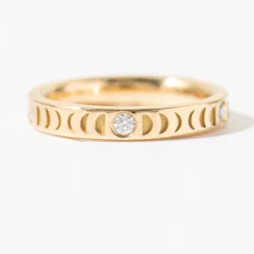 Ready to Ship - Moon Wedding Ring - Thick (size US 4.5,6.25)