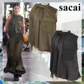 sacai  |Casual Style Sleeveless Street Style Plain Cotton