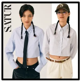 SATUR  |Casual Style Street Style Logo Shirts & Blouses