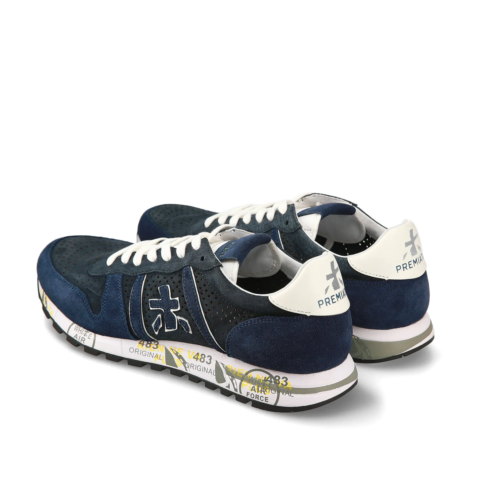 Sneakers Eric in suede blu traforato