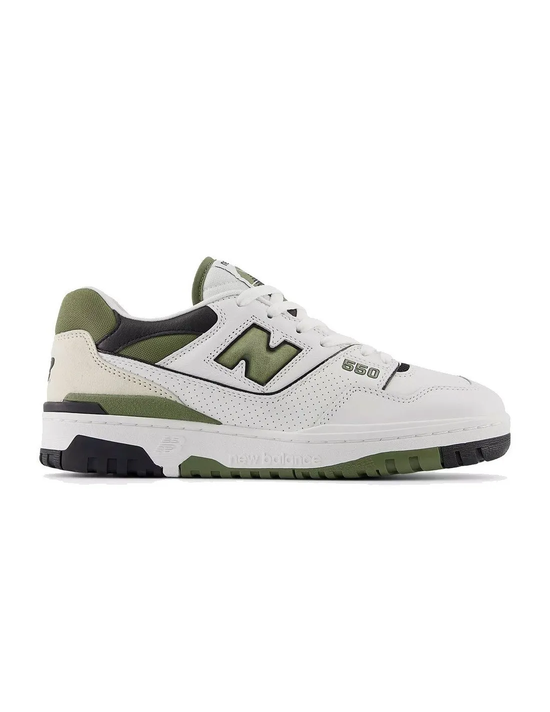 Sneakers New Balance uomo BB550 bianche e verdi