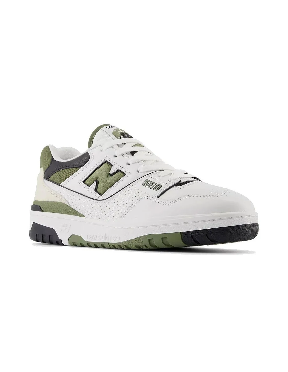 Sneakers New Balance uomo BB550 bianche e verdi