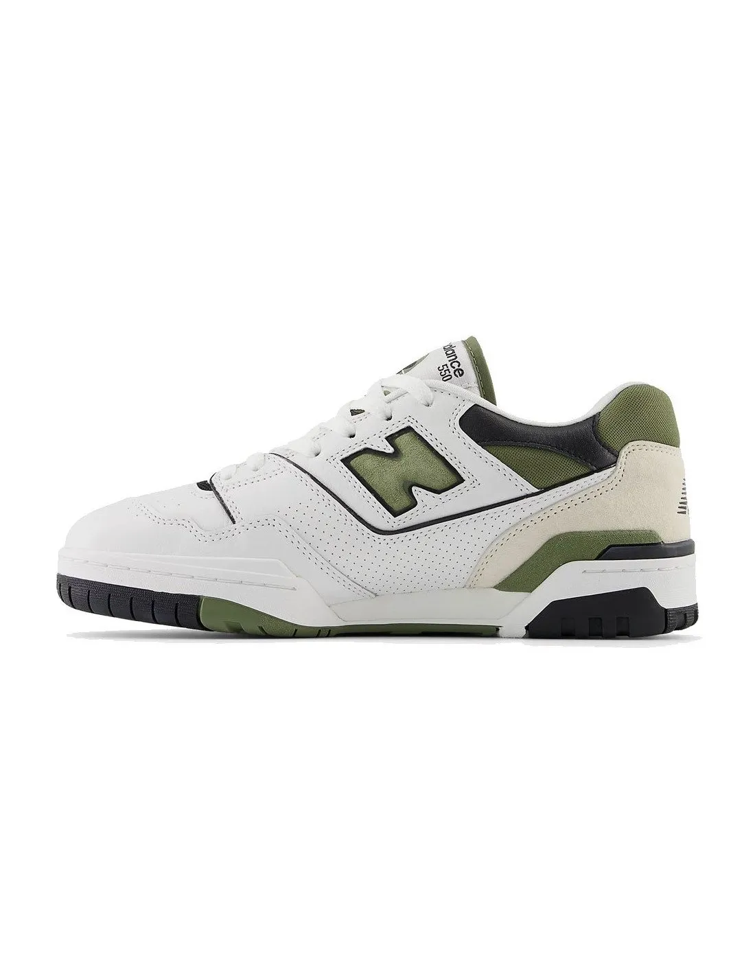 Sneakers New Balance uomo BB550 bianche e verdi