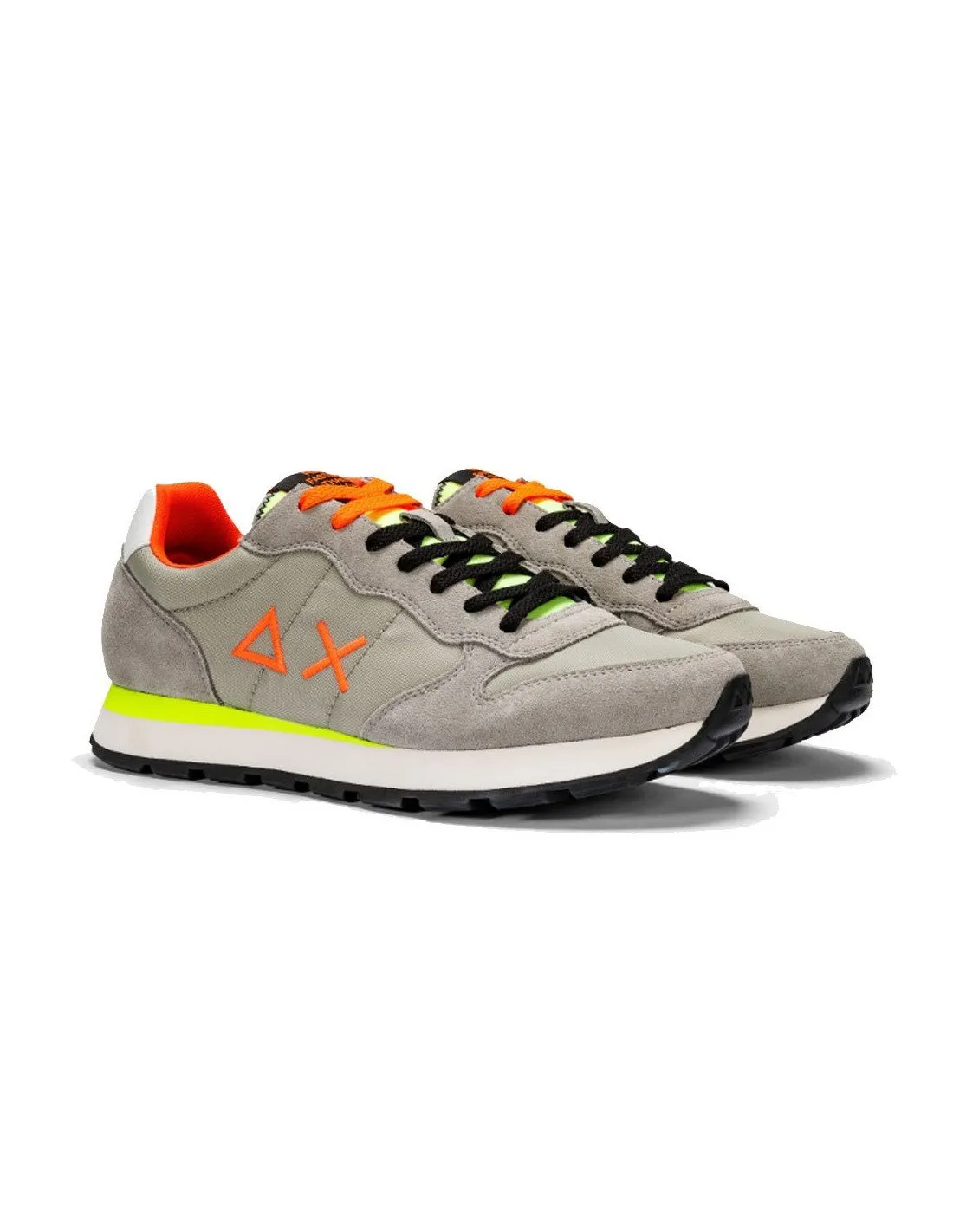 Sneakers Sun68 uomo Tom fluo Z34102 grigio chiaro