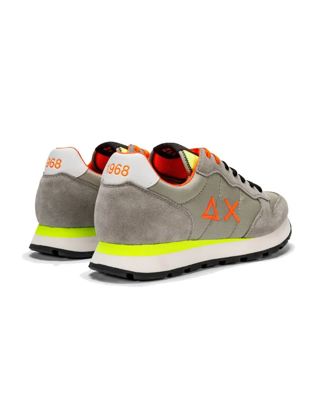 Sneakers Sun68 uomo Tom fluo Z34102 grigio chiaro