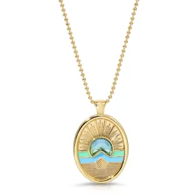 Tequila Sunrise Enamel Necklace - Sky