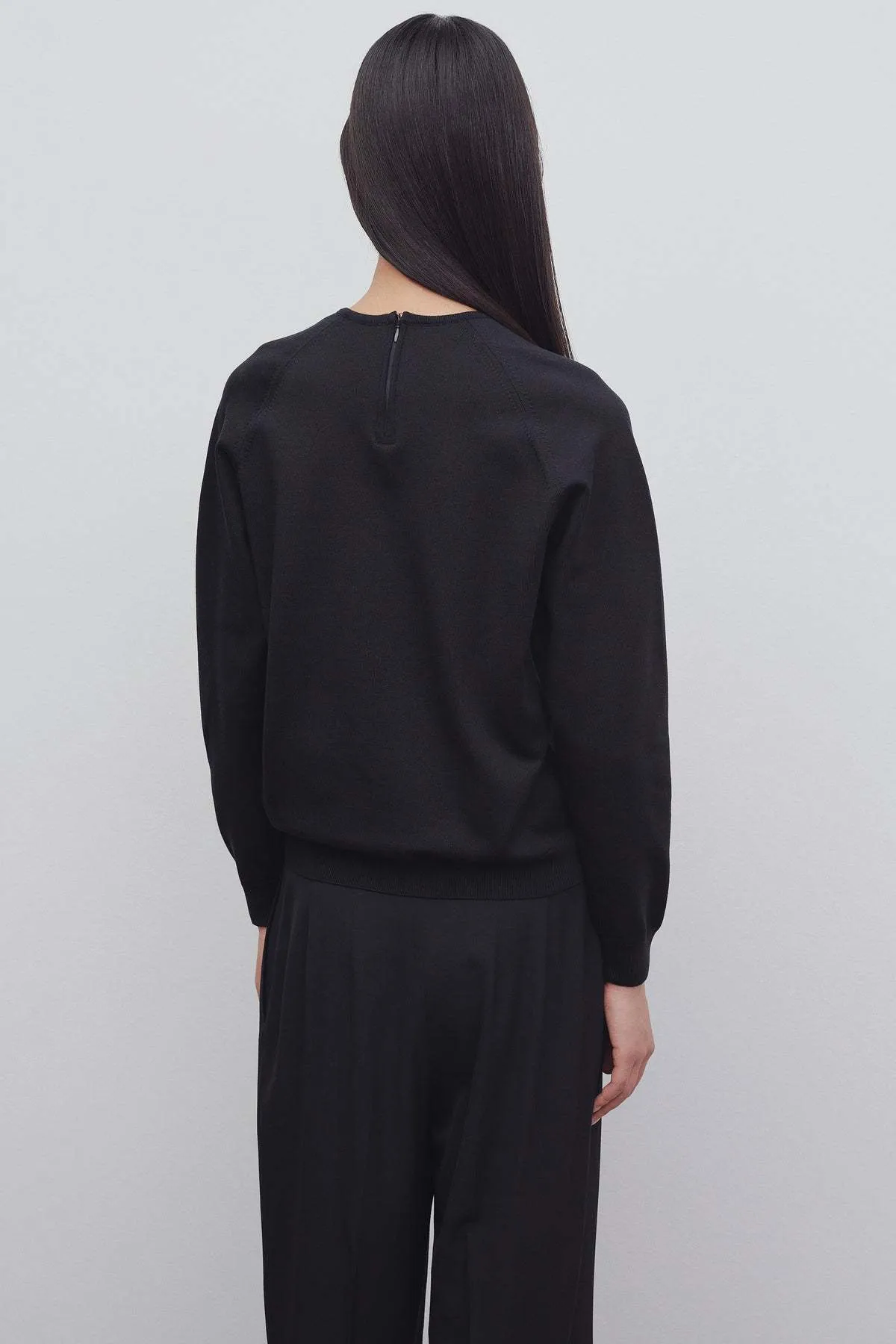 The Row  |Crew Neck Casual Style Silk Long Sleeves Plain Elegant Style