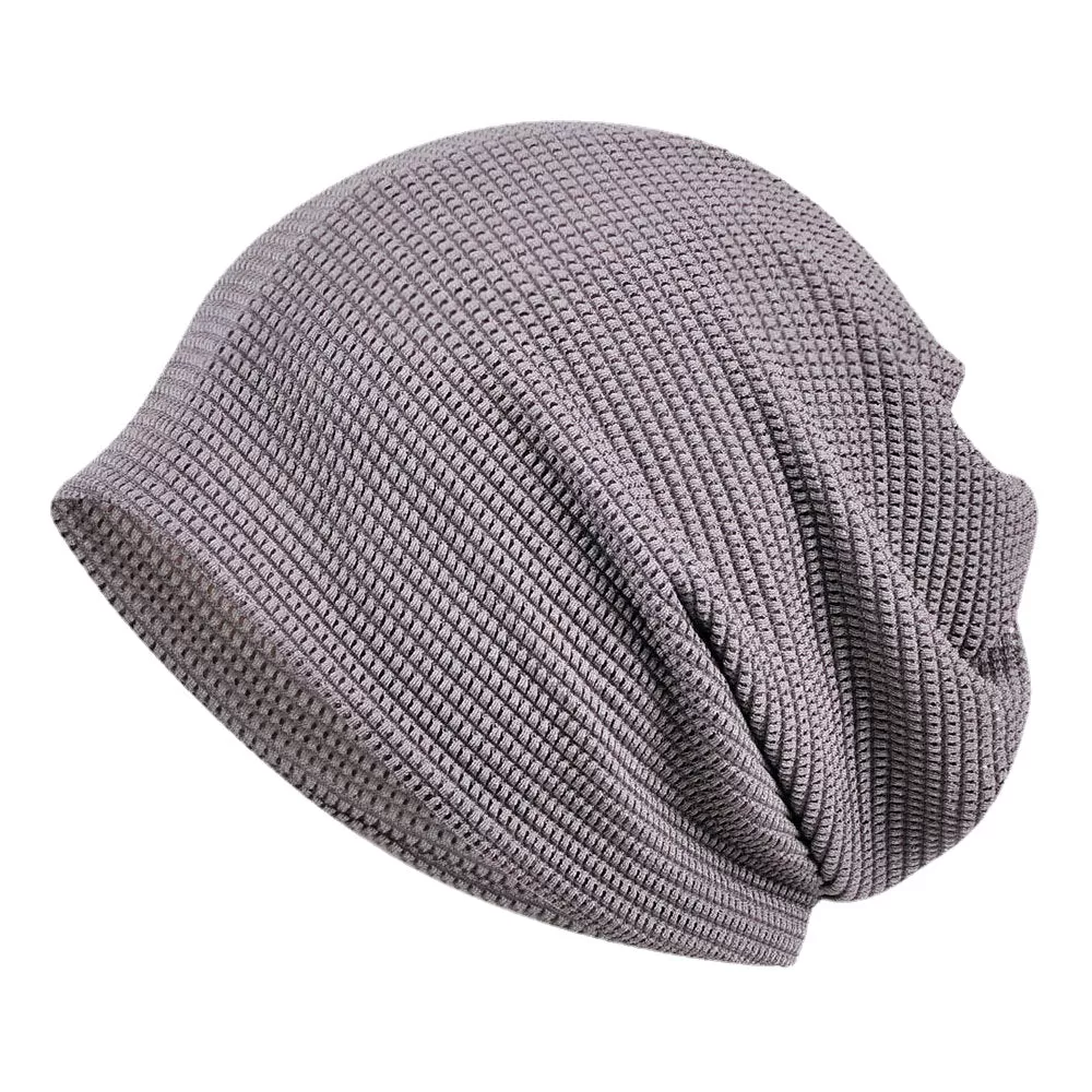 Thin Beanie Hat Solid Color Mesh Breathable HairBand Scarf Multifunctional