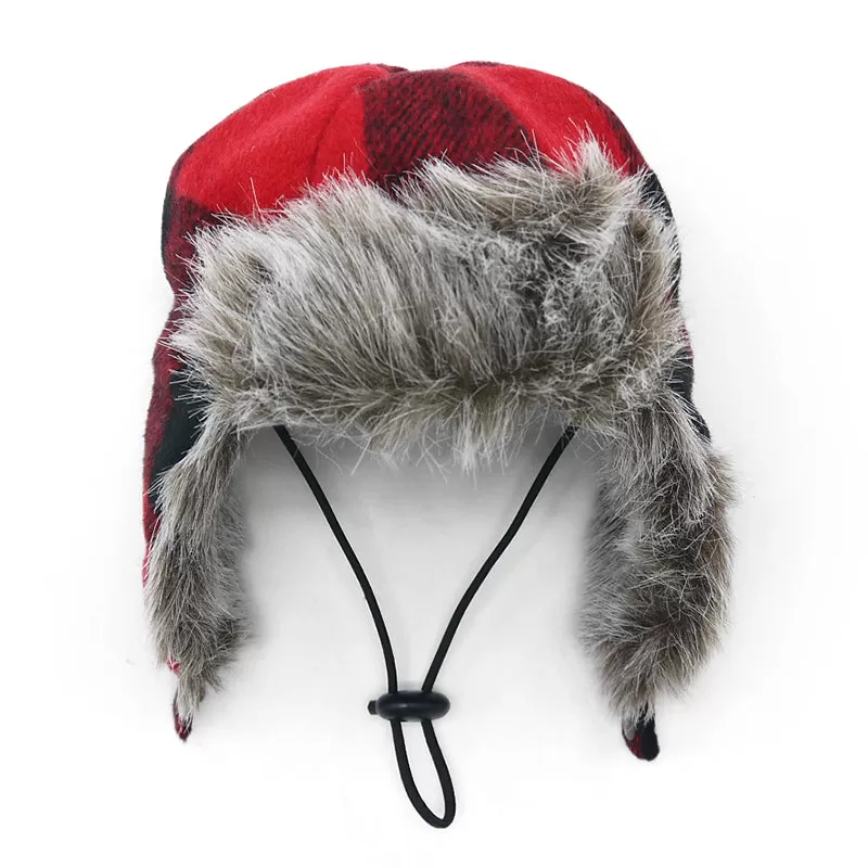 Trapper Dog Hat - Red Plaid