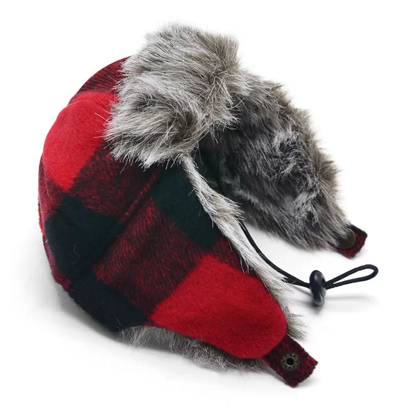 Trapper Dog Hat - Red Plaid